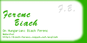 ferenc biach business card